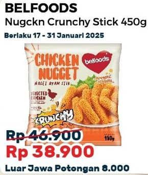 Promo Harga Belfoods Nugget Chicken Nugget Crunchy 500 gr - Alfamart