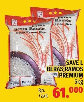 Promo Harga Save L Beras Ramos Premium 5 kg - LotteMart