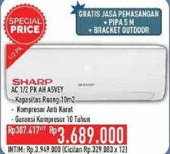 Promo Harga SHARP AH-A5VEY | AC 1/2PK  - Hypermart