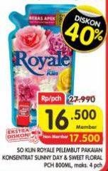 Promo Harga So Klin Royale Parfum Collection Sunny Day, Sweet Floral 800 ml - Superindo