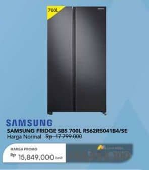 Promo Harga Samsung RS62R5041B4/SE | Refrigerator SBS 700 L  - Carrefour