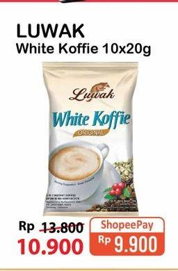 Promo Harga Luwak White Koffie Original per 10 sachet 20 gr - Alfamart