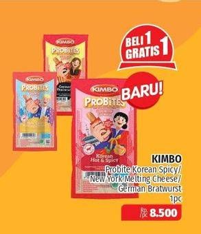 Promo Harga KIMBO Probites Korean Hot Spicy, New York Melting Cheese, Original German Bratwurst 1 pcs - Lotte Grosir