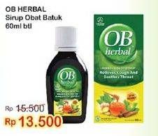 Promo Harga OB HERBAL Sirup Obat Batuk 60 ml - Indomaret
