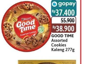 Promo Harga Good Time Chocochips Assorted Cookies Tin 277 gr - Alfamidi