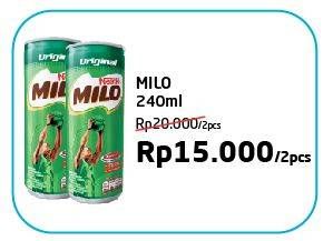 Promo Harga MILO Susu UHT per 2 kaleng 240 ml - Alfamart