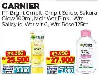 Promo Harga Garnier Micellar Water Pink, Salicylic BHA, Vitamin C, Rose 125 ml - Alfamart