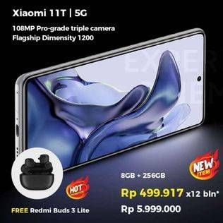 Promo Harga XIAOMI 11T 8 GB + 256 GB  - Erafone