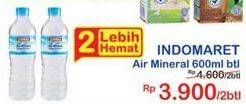 Promo Harga INDOMARET Air Mineral per 2 botol 600 ml - Indomaret