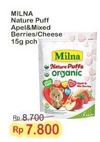 Promo Harga Milna Nature Puffs Organic Apple Mix Berries, Cheese 15 gr - Indomaret