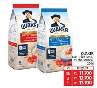 Promo Harga Quaker Oatmeal Instant, Quick Cooking 200 gr - Lotte Grosir