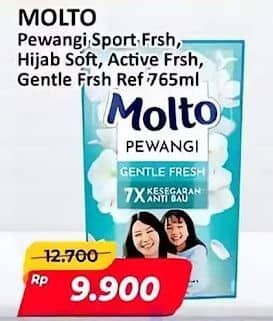 Promo Harga Molto Pewangi Active Fresh, Hijab Soft Fresh, Sports Fresh, Gentle Fresh 765 ml - Alfamart