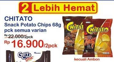Promo Harga CHITATO Snack Potato Chips All Variants per 2 pouch 68 gr - Indomaret