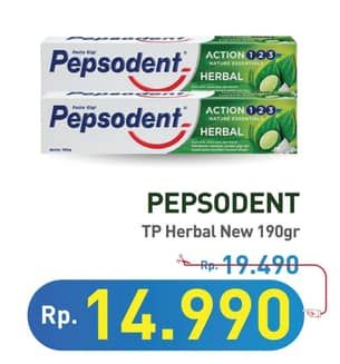 Promo Harga Pepsodent Pasta Gigi Action 123 Herbal 190 gr - Hypermart