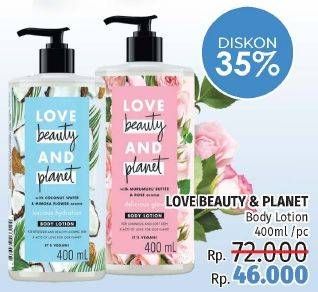 Promo Harga LOVE BEAUTY AND PLANET Body Lotion 400 ml - LotteMart