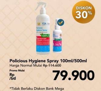 Promo Harga PULICIOUS Hygiene Spray 100 ml - Carrefour