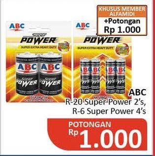 Promo Harga ABC Battery Super Power  - Alfamidi