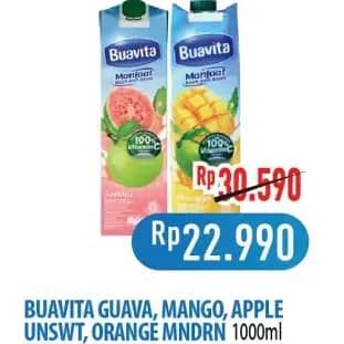 Promo Harga Buavita Fresh Juice Guava, Mango, Apple, Orange 1000 ml - Hypermart