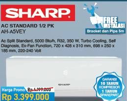 Promo Harga SHARP AH-A5VEY | AC 1/2PK  - COURTS