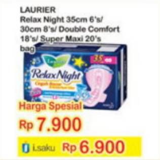 Promo Harga LAURIER Relax Night /Double Comfort/Active Day Super Maxi  - Indomaret