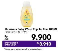 Promo Harga JOHNSONS Baby Wash Top To Toe 100 ml - Carrefour