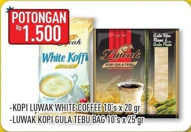 Promo Harga LUWAK White Koffie/Kopi + Gula  - Hypermart