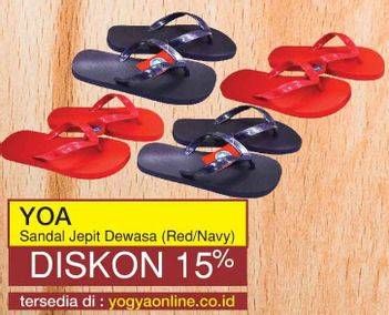 Promo Harga YOA Sandal Jepit  Dewasa Merah, Navy  - Yogya