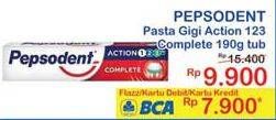 Promo Harga PEPSODENT Pasta Gigi Action 123 Complete 190 gr - Indomaret