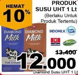 Promo Harga DIAMOND Milk UHT 1000 ml - Giant