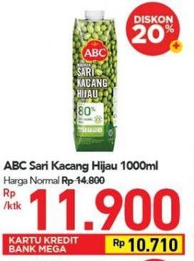 Promo Harga ABC Minuman Sari Kacang Hijau 1000 ml - Carrefour