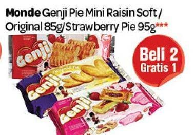 Promo Harga Monde Genji Pie Mini Raisin Soft/Original/Strawberry  - Carrefour