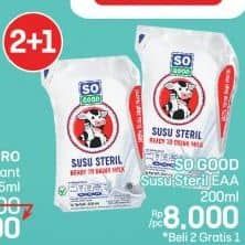 Promo Harga So Good Susu Steril 200 ml - LotteMart