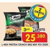 Promo Harga L-MEN Protein Crunch BBQ Beef per 3 pouch 20 gr - Superindo