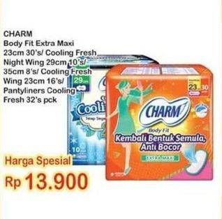 Promo Harga CHARM Body Fit Extra Maxi/Cooling Fresh/Pantyliners Cooling Fresh  - Indomaret