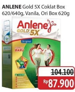 Promo Harga Anlene Gold Plus 5x Hi-Calcium Coklat, Original, Vanila 640 gr - Alfamidi