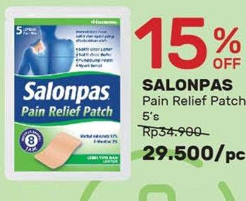 Promo Harga SALONPAS Pain Relief Patch 5 pcs - Guardian