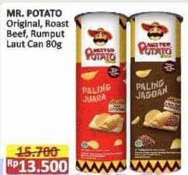 Promo Harga Mister Potato Snack Crisps Original, Seaweed, Roasted Beef, BBQ 80 gr - Alfamart