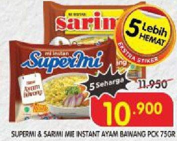 SUPERMI / SARIMI Mie Instant Ayam Bawang 75gr