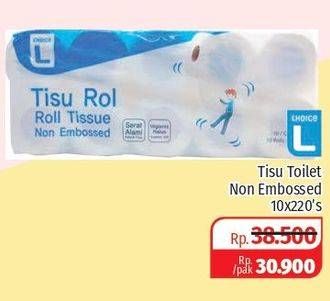 Promo Harga CHOICE L Tisu Roll Non Embossed per 10 pcs 220 sheet - Lotte Grosir