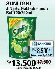 Promo Harga SUNLIGHT Pencuci Piring Higienis Plus Jeruk Nipis Habbatussauda 755 ml - Alfamart