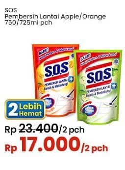 Promo Harga SOS Pembersih Lantai Apple, Orange 750 ml - Indomaret