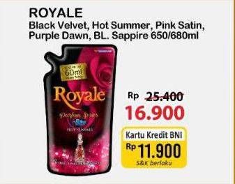 Promo Harga So Klin Royale Parfum Collection Purple Dawn, Pink Satin, Hot Summer, Black Velvet, Blue Sapphire 650 ml - Alfamart