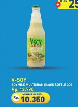 Promo Harga V-soy Soya Bean Milk Multi Grain 300 ml - Hypermart