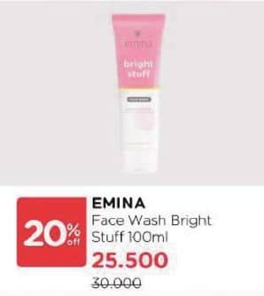Promo Harga Emina Bright Stuff Face Wash 100 ml - Watsons