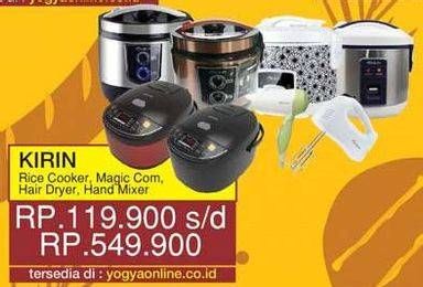 Promo Harga KIRIN Rice Cooker/Hair Dryer/Hand Mixer  - Yogya