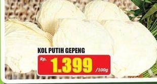 Promo Harga Kol Putih Gepeng per 100 gr - Hari Hari