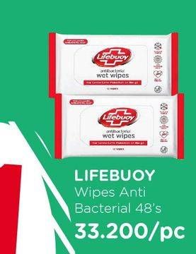 Promo Harga LIFEBUOY Anti Bacterial Wet Wipes 48 sheet - Watsons