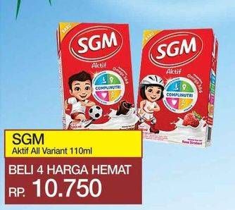 Promo Harga SGM Aktif Susu Cair per 4 pcs - Yogya
