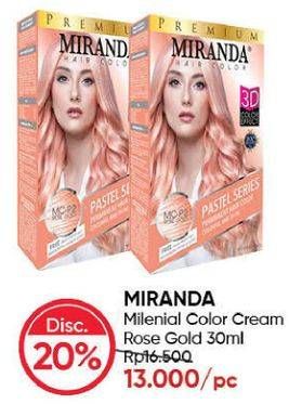 Promo Harga MIRANDA Hair Color Premium 30 ml - Guardian