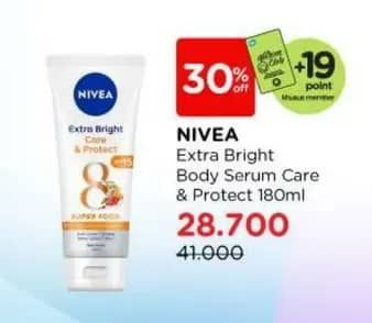 Promo Harga Nivea Body Serum Extra White Care Protect 180 ml - Watsons